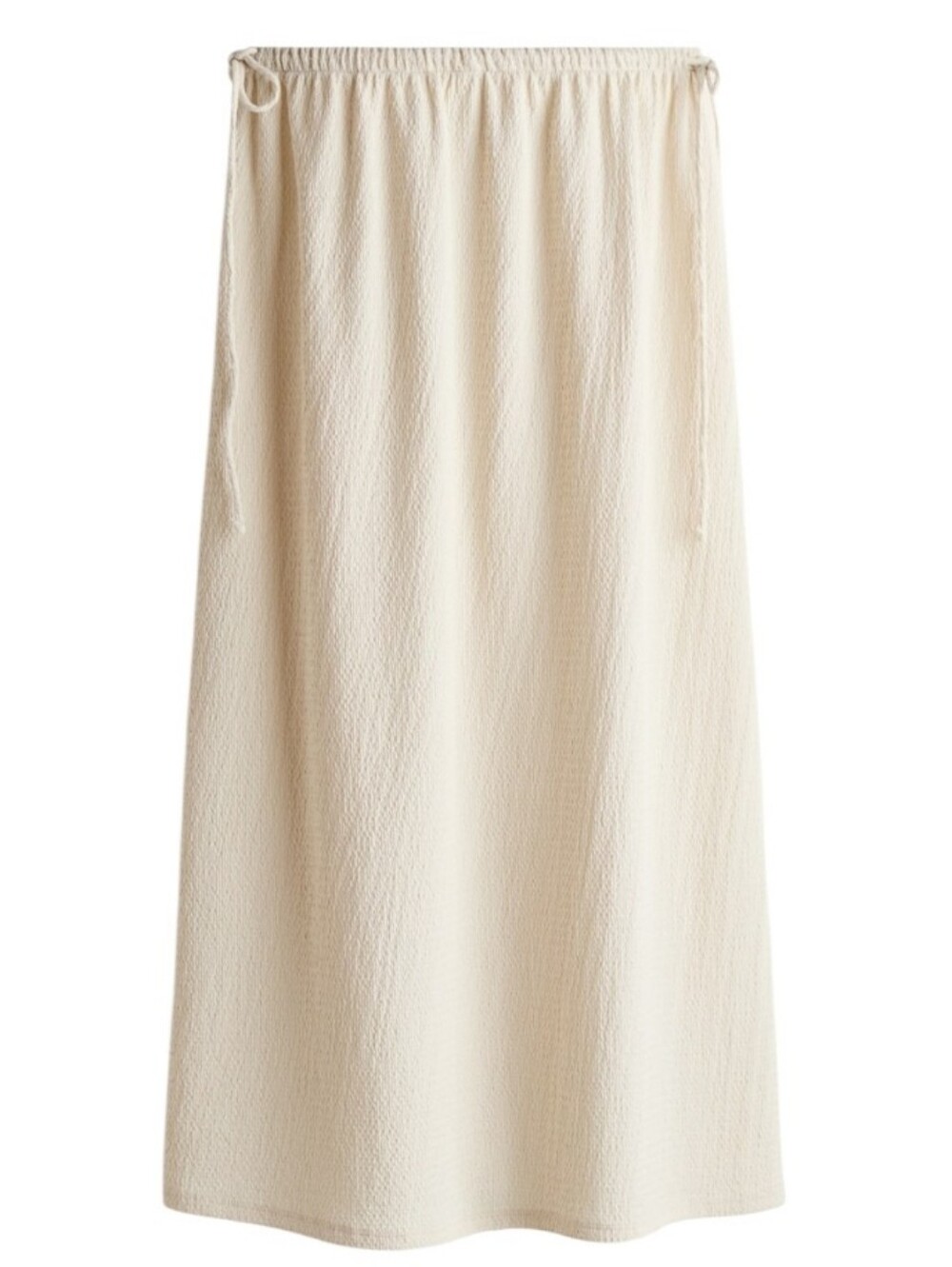 H&M | Crinkle Cream Textured Maxi Skirt Size Large